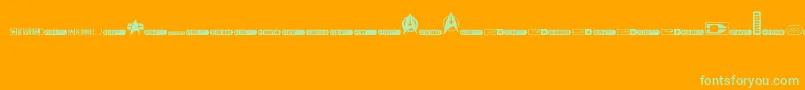 フォントDingtrek – オレンジの背景に緑のフォント