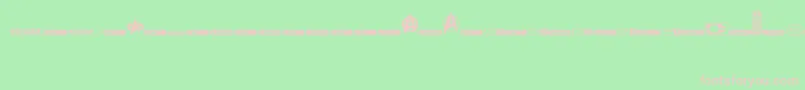 フォントDingtrek – 緑の背景にピンクのフォント