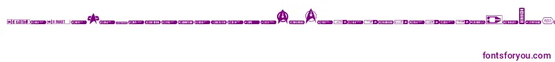 フォントDingtrek – 白い背景に紫のフォント