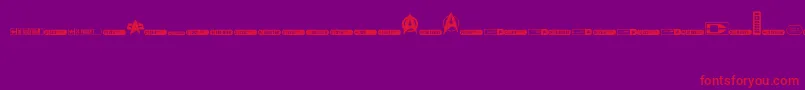 Dingtrek-fontti – punaiset fontit violetilla taustalla