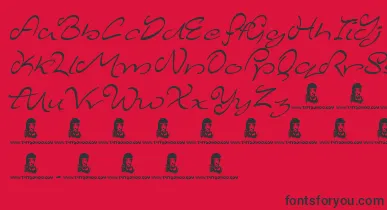 MajesticMansion font – Black Fonts On Red Background