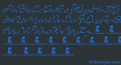MajesticMansion font – Blue Fonts On Black Background