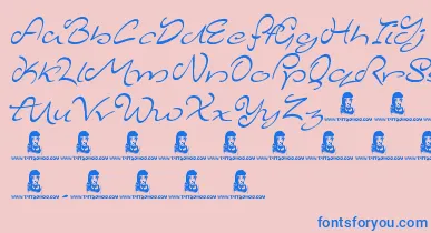 MajesticMansion font – Blue Fonts On Pink Background