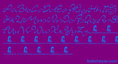 MajesticMansion font – Blue Fonts On Purple Background