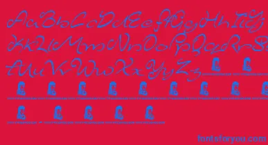 MajesticMansion font – Blue Fonts On Red Background