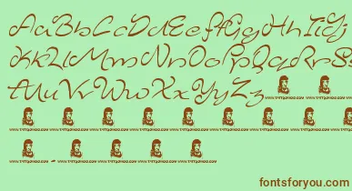 MajesticMansion font – Brown Fonts On Green Background