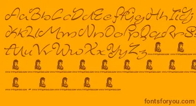 MajesticMansion font – Brown Fonts On Orange Background