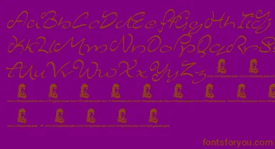 MajesticMansion font – Brown Fonts On Purple Background