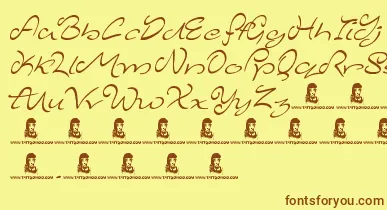 MajesticMansion font – Brown Fonts On Yellow Background