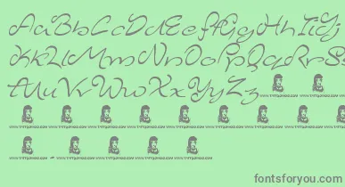 MajesticMansion font – Gray Fonts On Green Background