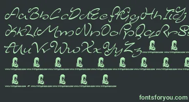 MajesticMansion font – Green Fonts On Black Background