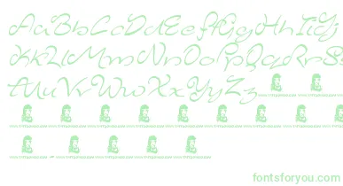 MajesticMansion font – Green Fonts On White Background