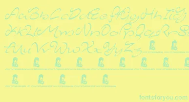 MajesticMansion font – Green Fonts On Yellow Background