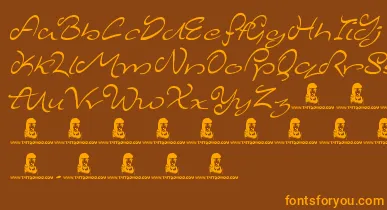 MajesticMansion font – Orange Fonts On Brown Background