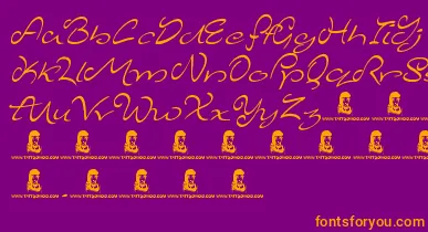 MajesticMansion font – Orange Fonts On Purple Background