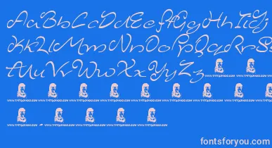 MajesticMansion font – Pink Fonts On Blue Background