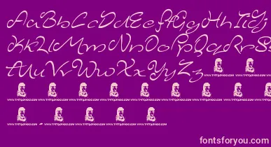 MajesticMansion font – Pink Fonts On Purple Background