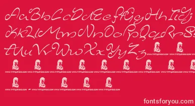 MajesticMansion font – Pink Fonts On Red Background