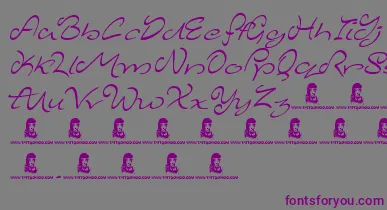MajesticMansion font – Purple Fonts On Gray Background