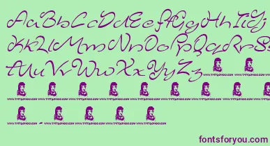 MajesticMansion font – Purple Fonts On Green Background