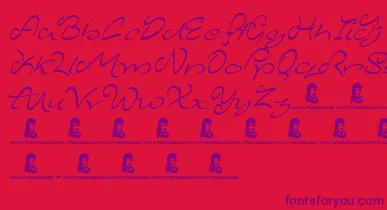 MajesticMansion font – Purple Fonts On Red Background