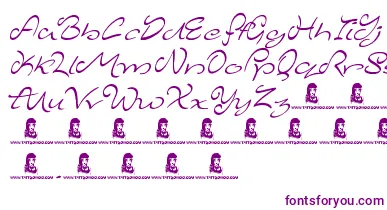MajesticMansion font – Purple Fonts On White Background