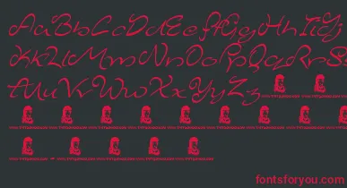 MajesticMansion font – Red Fonts On Black Background
