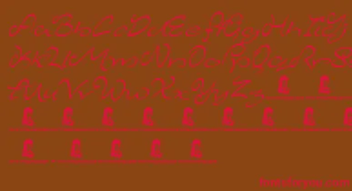 MajesticMansion font – Red Fonts On Brown Background