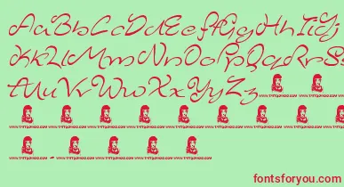 MajesticMansion font – Red Fonts On Green Background
