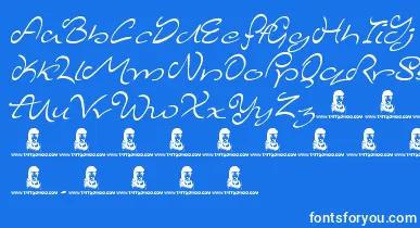 MajesticMansion font – White Fonts On Blue Background