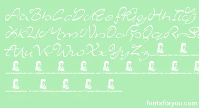 MajesticMansion font – White Fonts On Green Background