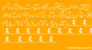MajesticMansion font – White Fonts On Orange Background