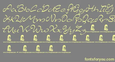 MajesticMansion font – Yellow Fonts On Gray Background
