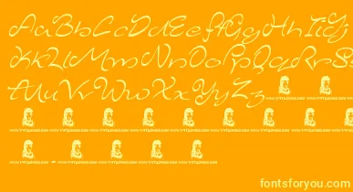 MajesticMansion font – Yellow Fonts On an Orange Background