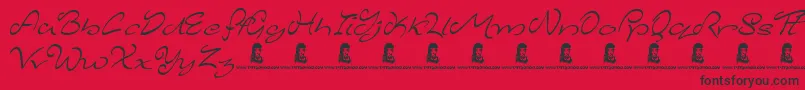fuente MajesticMansion – Fuentes Negras Sobre Fondo Rojo