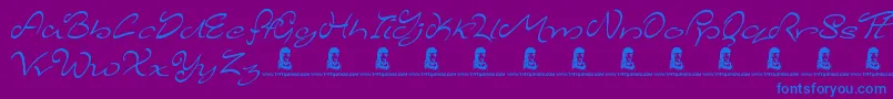 MajesticMansion Font – Blue Fonts on Purple Background