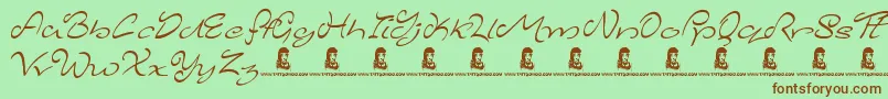 MajesticMansion Font – Brown Fonts on Green Background