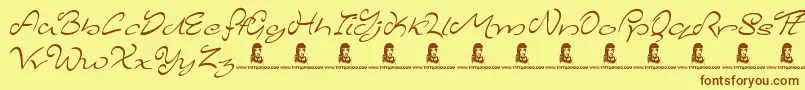 MajesticMansion Font – Brown Fonts on Yellow Background