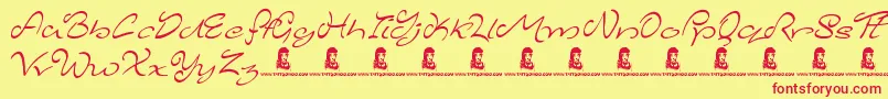 MajesticMansion Font – Red Fonts on Yellow Background