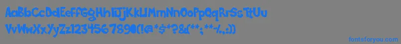 Poppycock-Schriftart – Blaue Schriften auf grauem Hintergrund