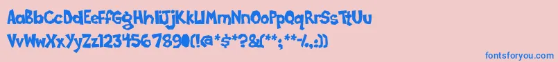 Poppycock Font – Blue Fonts on Pink Background