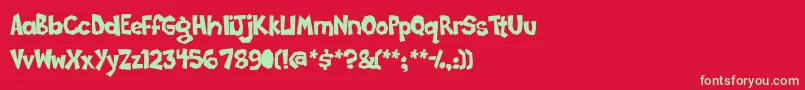 Poppycock Font – Green Fonts on Red Background