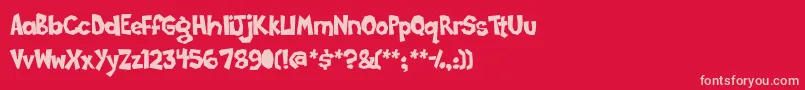 Poppycock Font – Pink Fonts on Red Background