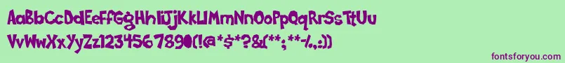 Poppycock Font – Purple Fonts on Green Background