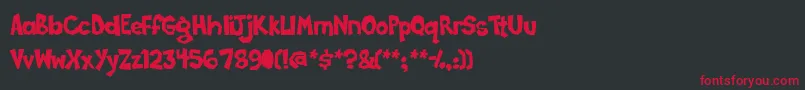 Poppycock Font – Red Fonts on Black Background