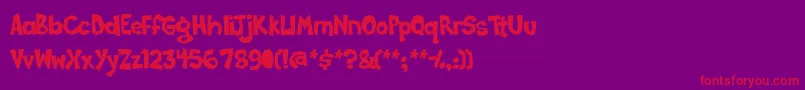 Poppycock Font – Red Fonts on Purple Background