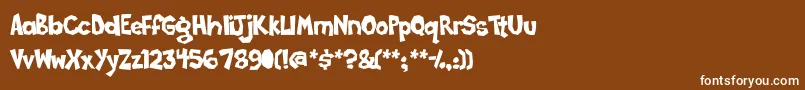 Poppycock Font – White Fonts on Brown Background