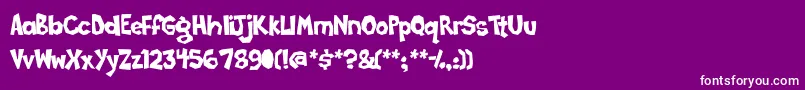 Poppycock Font – White Fonts on Purple Background