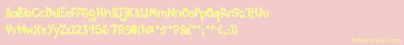 Poppycock Font – Yellow Fonts on Pink Background