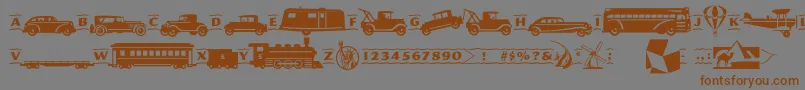 Pftransport Font – Brown Fonts on Gray Background